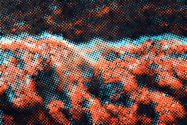 pop art half tone style watercolour background - videograaf stockfoto's en -beelden